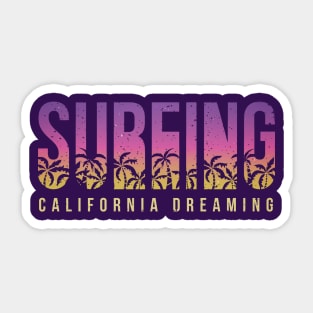 Surfing california dreaming Sticker